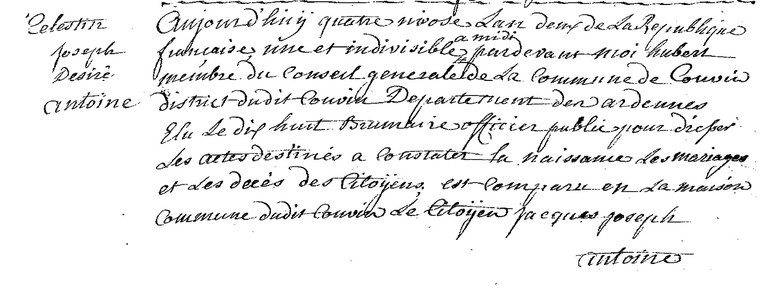 ANTOINE Celestin Joseph Désire