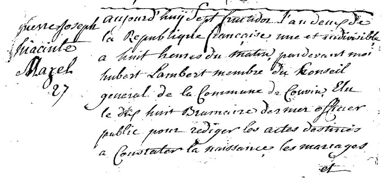 MAZEL Pierre Joseph Hiacinte