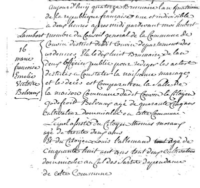 BELVAUX Marie Francoise Emilie Victoire