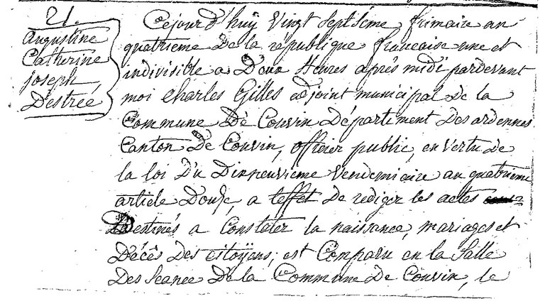 DESTREE Augustine Catherine Joseph
