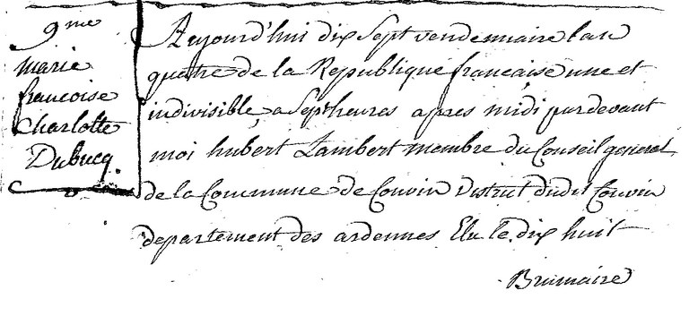 DUBUCQ Marie Francoise Charlotte