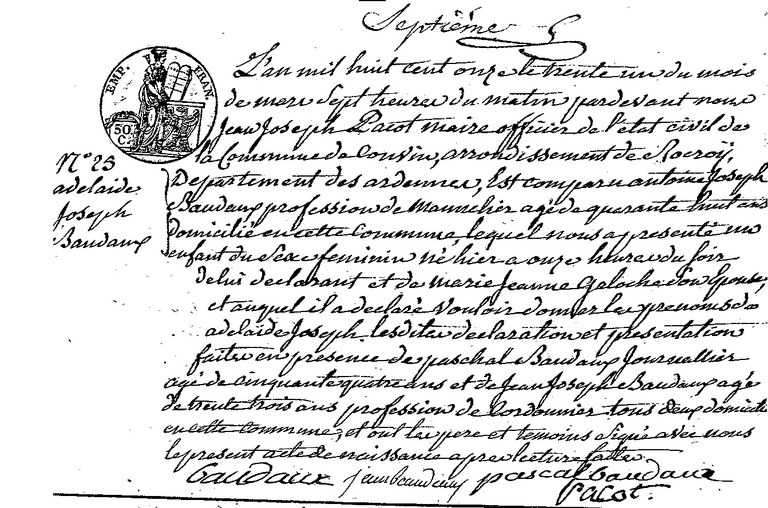 BAUDAUX Adélaide Joseph