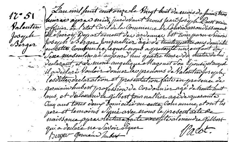 BERGER	Valentin Joseph