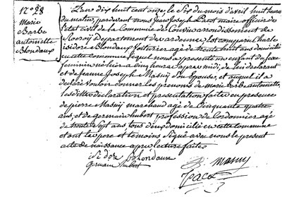 BLAUDAUX Marie Barbe Antoinette