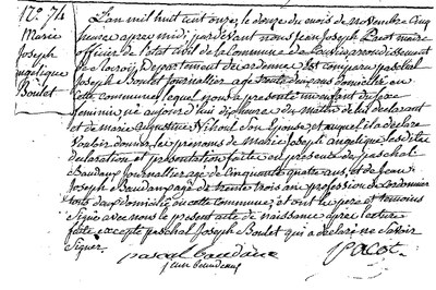 BOULET Marie Joseph Angélique