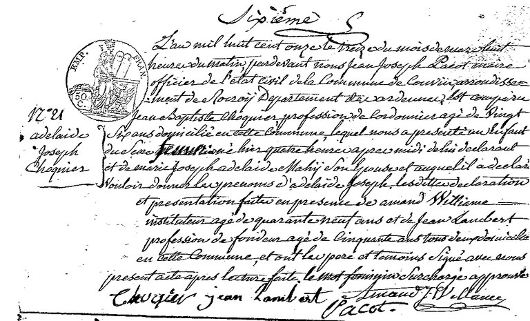 CHOQUIER Adélaide Joseph