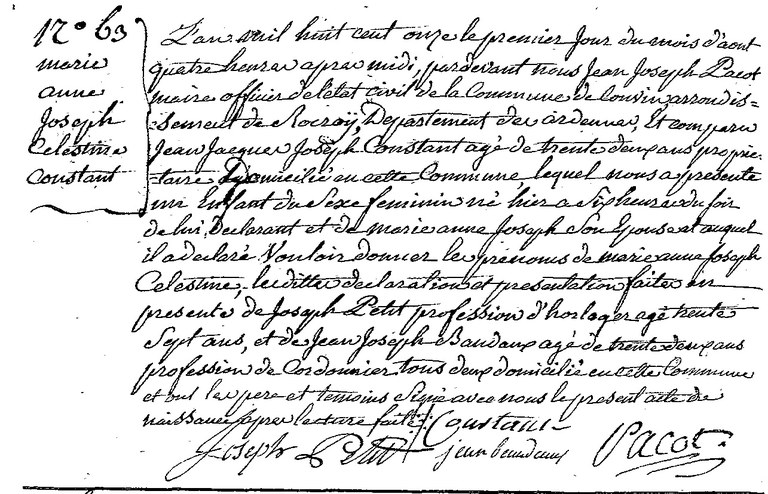 CONSTANT Marie Anne Joseph Célestine