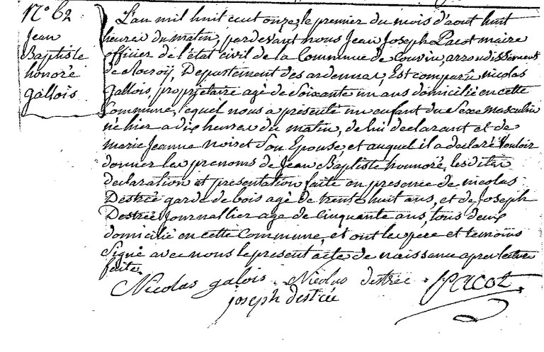 GALLOIS Jean Baptiste Honoré