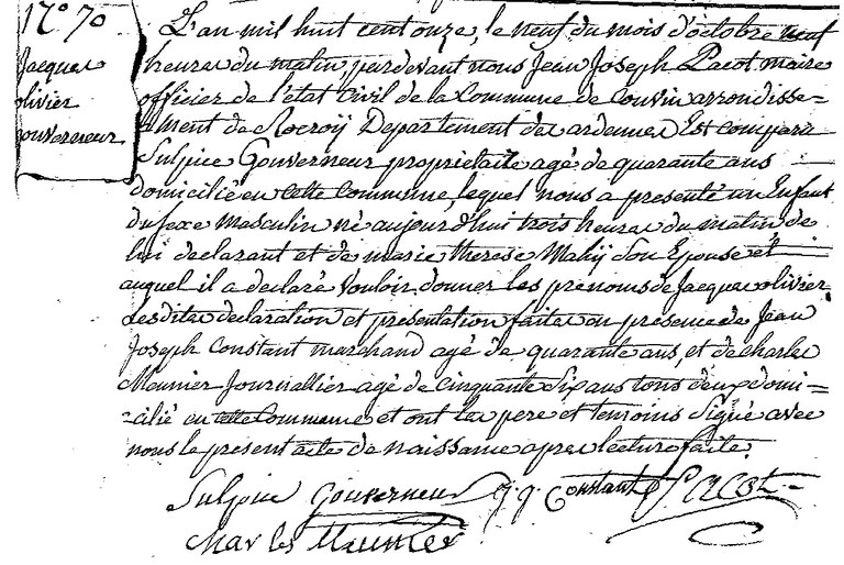 GOUVERNEUR Jacques Olivier