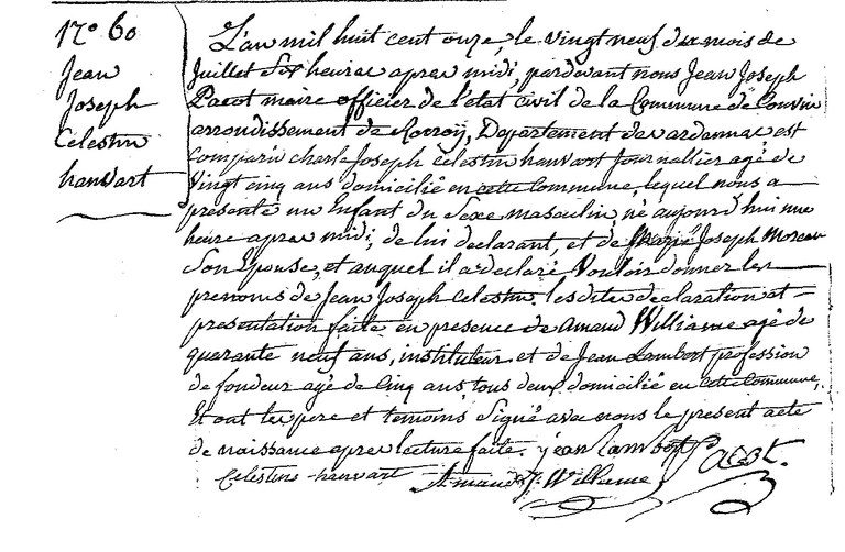 HANVART Jean Joseph Célestin
