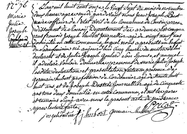 HUBERT Marie Julie Joseph