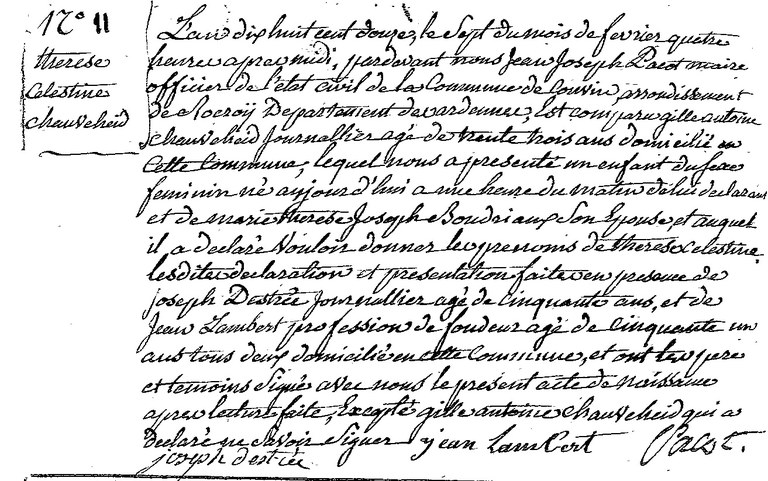 CHAUVELIER Thérèse Célestine