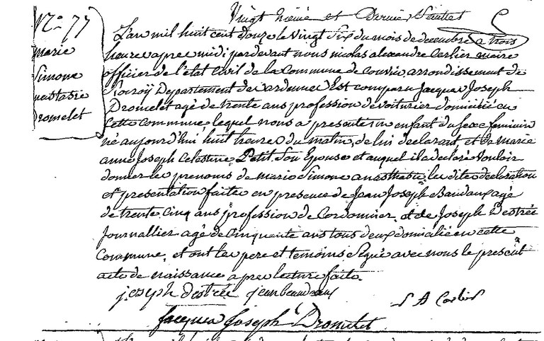DROMELET Marie Simone Anasthasia