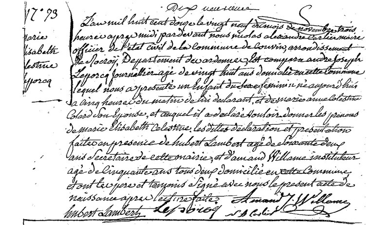 LEPORCQ Marie Elisabeth Célestine