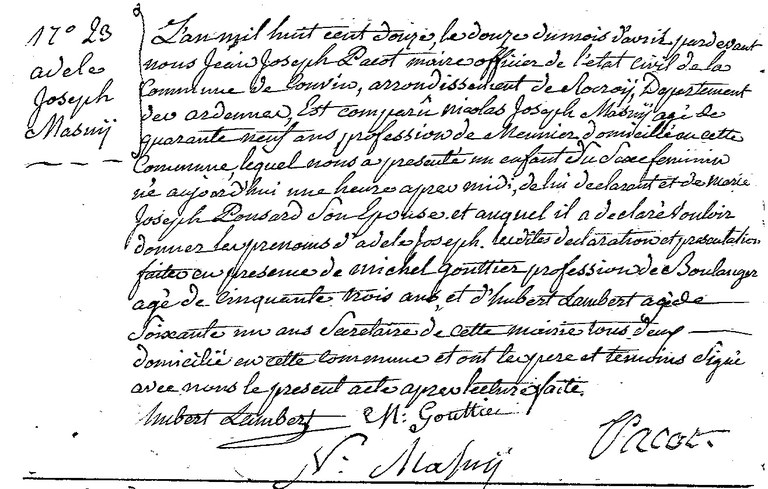 MASUY Adèle Joseph