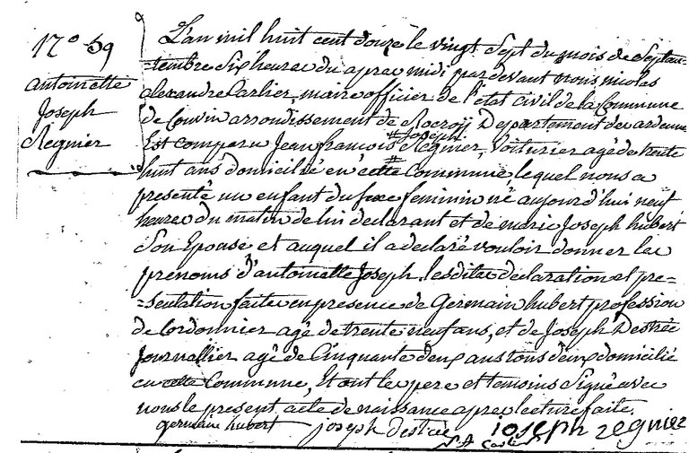 REGNIER Antoinette Joseph