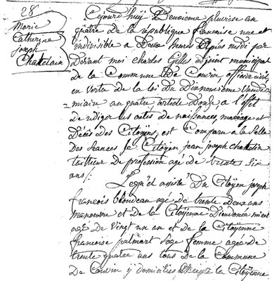 CHATELAIN Marie Catherine Joseph