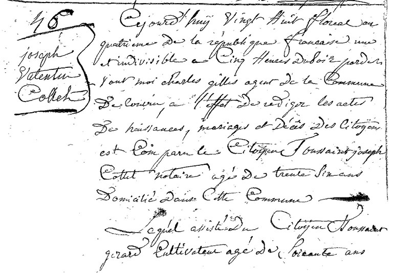 COLLET Joseph Valentin
