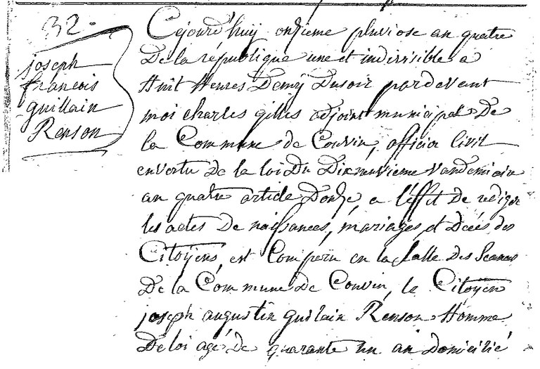 RENSON Joseph François Guillain