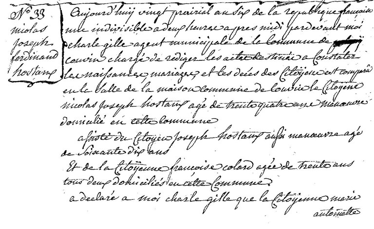 HOSTAUX Nicolas Joseph Ferdinand