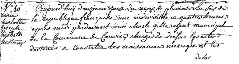 HOSTEAUX Marie Charlotte Joseph Elisabeth