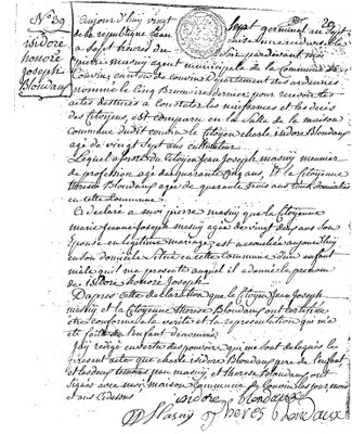 BLONDAUX Isidore Honore Joseph