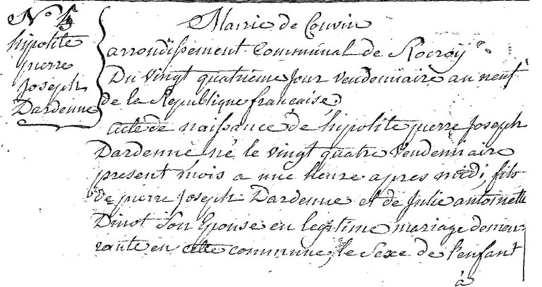 DARDENNE Hypolite Pierre Joseph