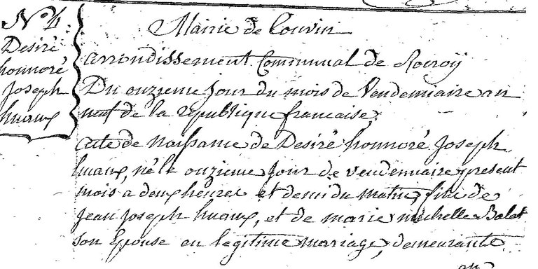HUAUX Désiré Honoré Joseph