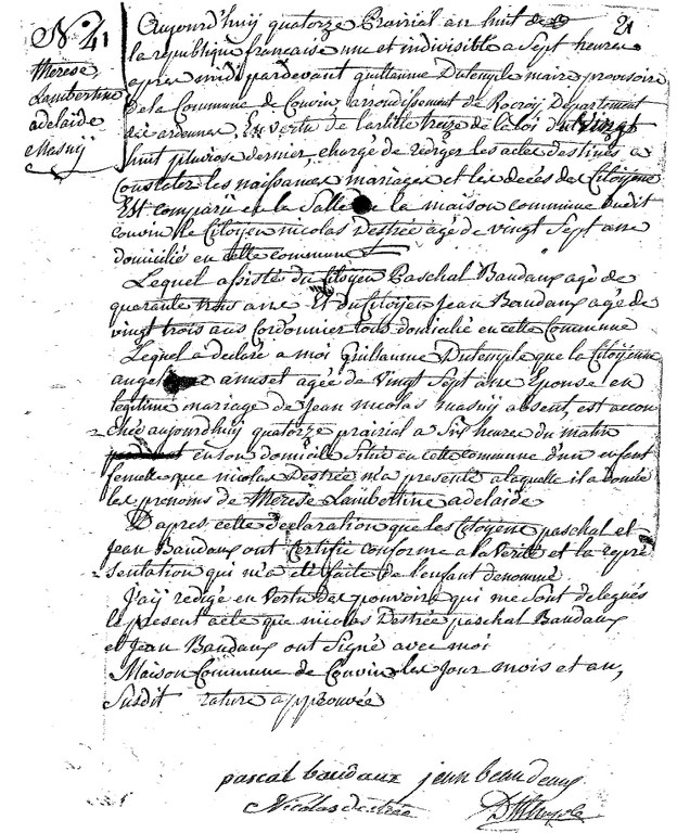MASUY Therese Lambertine Adelaïde