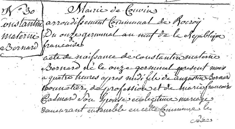 BERNARD Constantin Materne