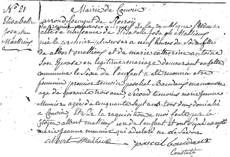 MATHIEUX Elisabeth Joseph