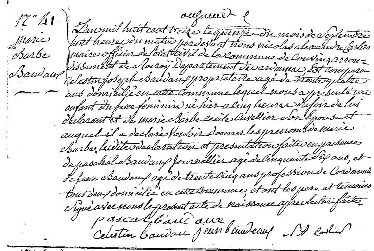 BAUDAUX Marie Barbe