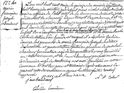 BAUDAUX Marie Françoise Joseph