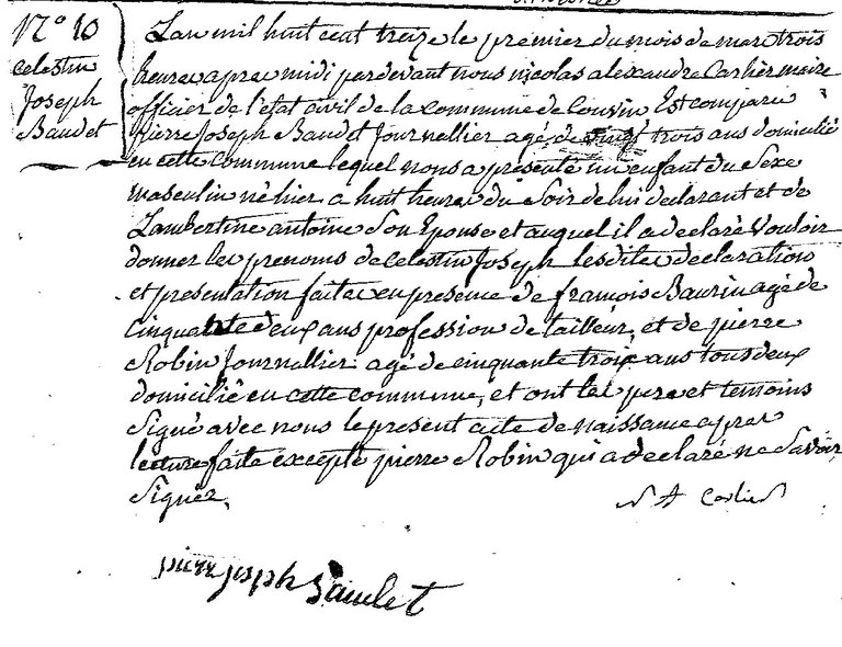 BAUDET Célestin Joseph