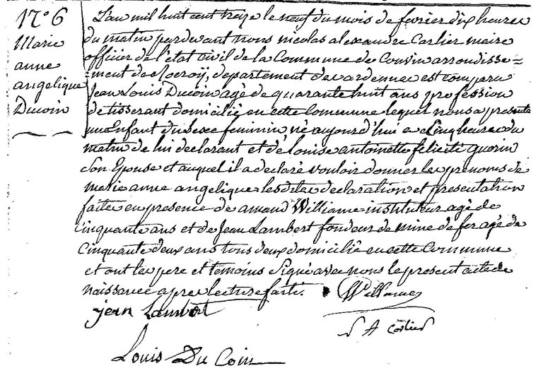 DUCOIN Marie Anne Angélique