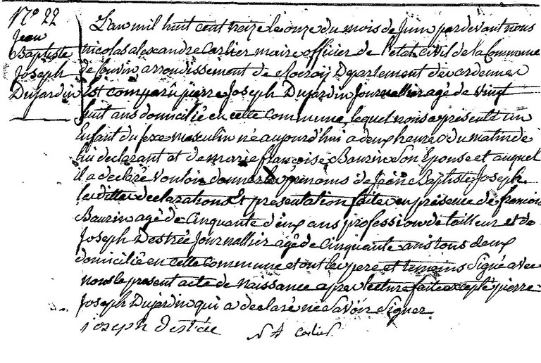 DUJARDIN Jean Baptiste Joseph