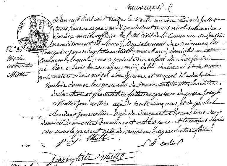 MIETTE Marie Antoinette