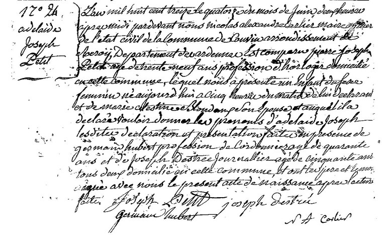 PETIT Adélaide Joseph