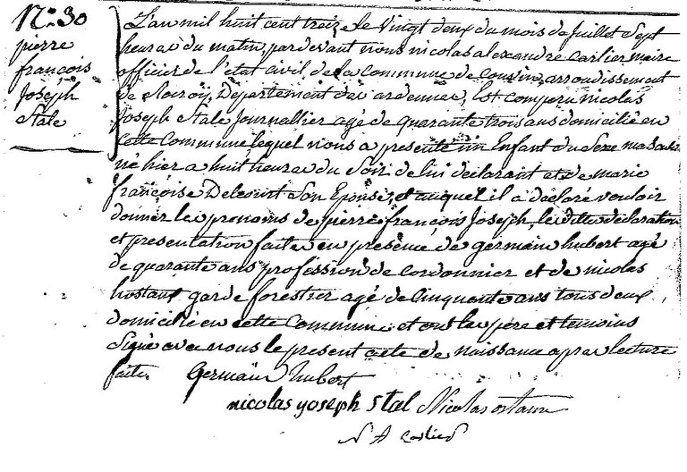 STALE Pierre François Joseph
