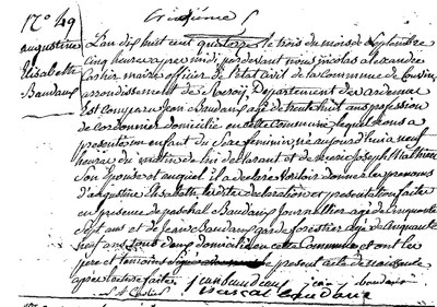 BAUDAUX Augustine Elisabeth