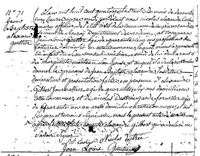 GAUTTIER Jean Baptiste Alexandre