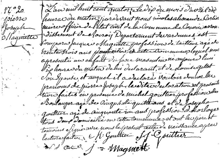 MAGNIETTE Pierre Joseph