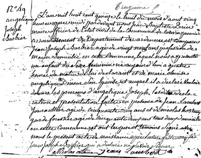 BARBIER Angélique Joseph
