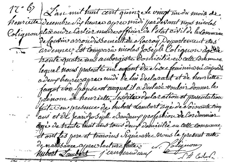 COLIGNON Henriette