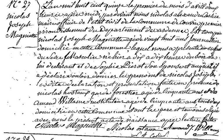 MAGNIETTE Nicolas Joseph