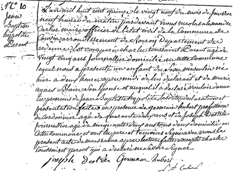 PARENT Jean Baptiste Hypolite