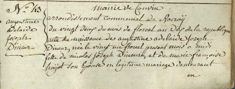 DINNEUR Augustine Adelaide Joseph