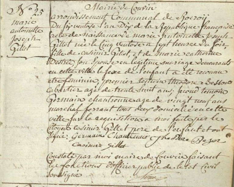 GILLET Marie Antoinette Joseph