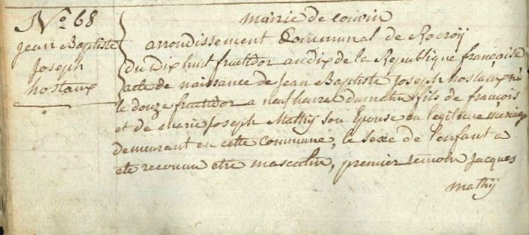 HOSTAUX Jean Baptise Joseph