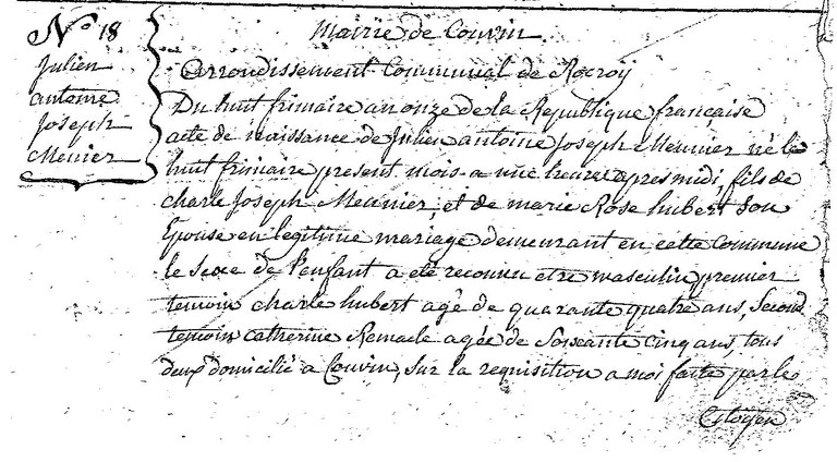 MEUNIER Julien Antoine Joseph